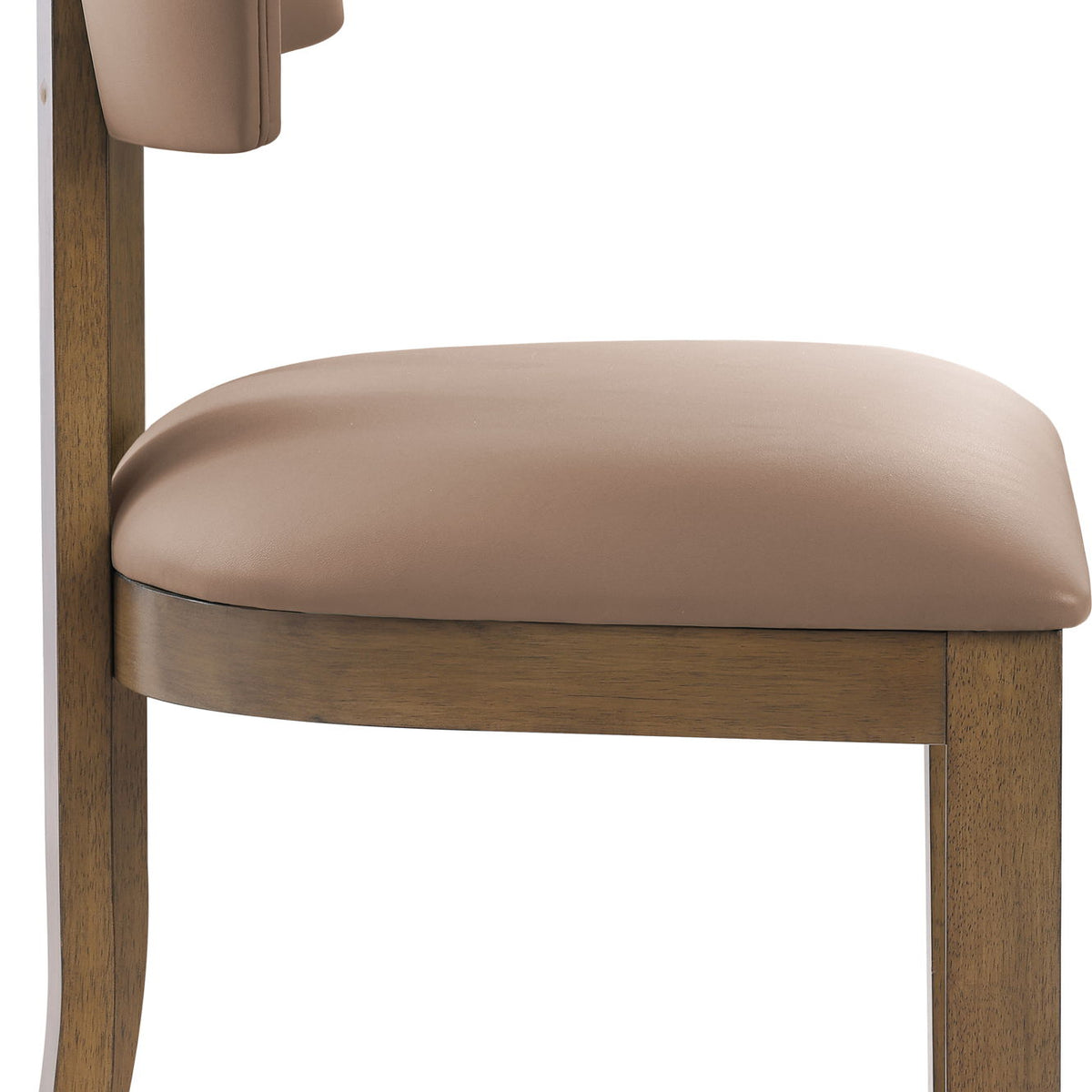 Lavrin - Vegan Leather Upholstered Dining Side Chair (Set of 2) - Walnut Base