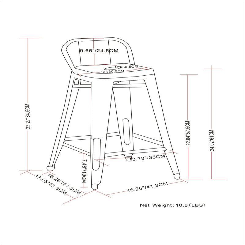 Rayne - Curved Back Metal Stool (Set of 2)