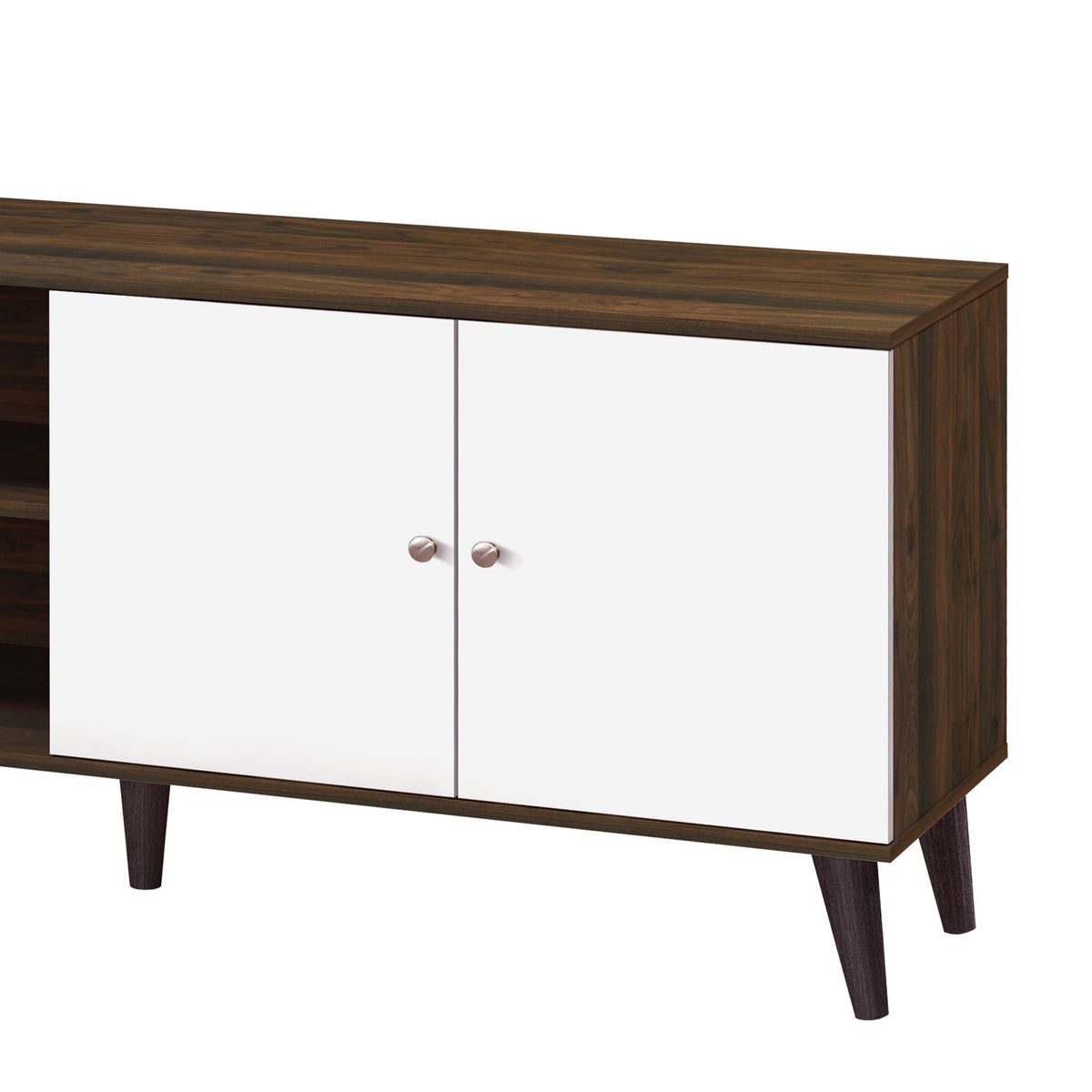 Amidon - TV Stand, With 2 Storage Shelves And 1 Cabinet