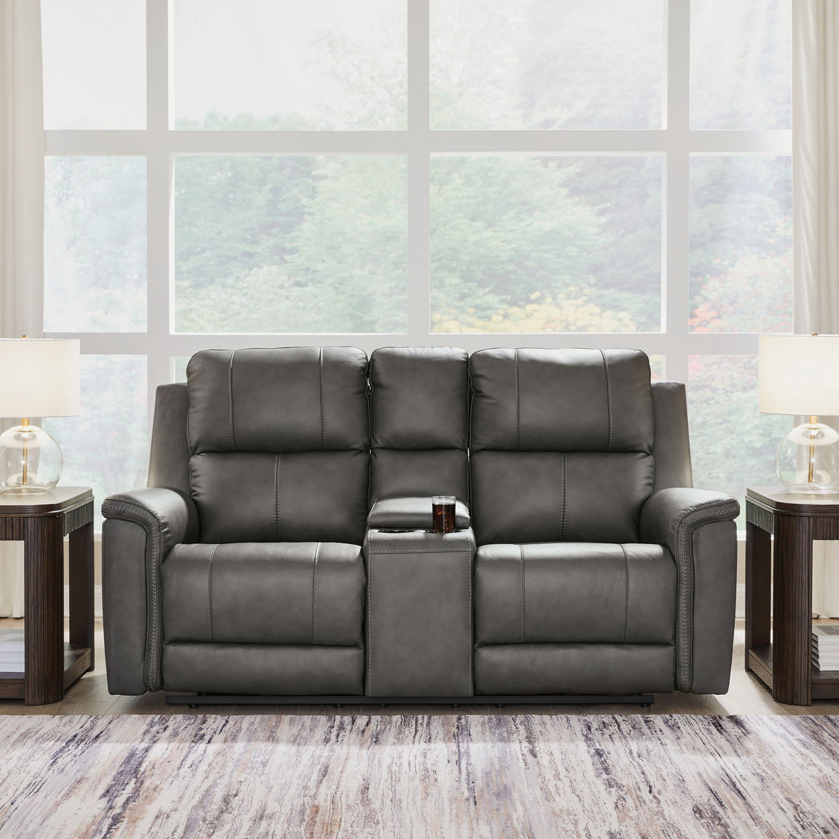 Bleckley - Power Reclining Loveseat With Console / Adjustable Headrest