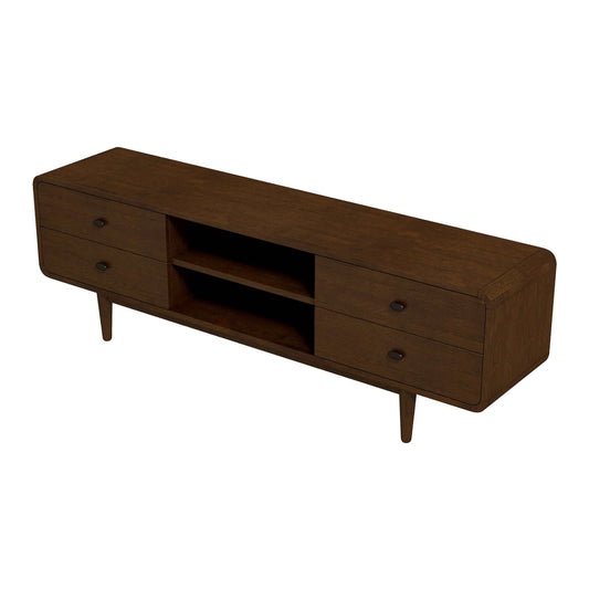 Alexa - Mid-Century Modern Style TV Stand - Dark Brown / Wood