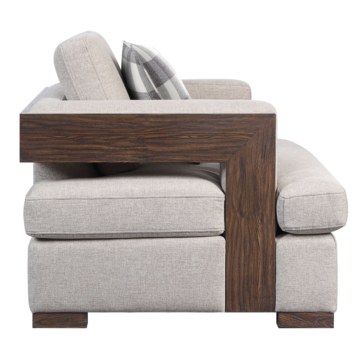 Niamey - Sofa With 4 Toss Pillows - Walnut