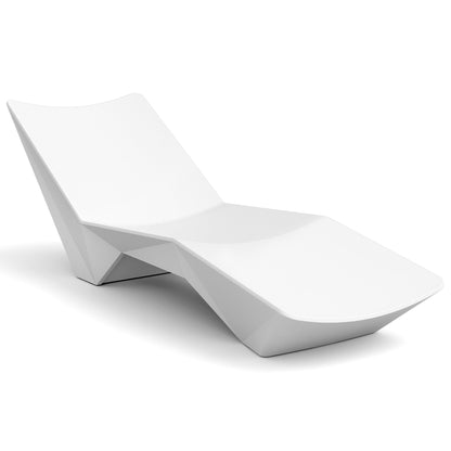 White shaped pool lounger with contoured seat and integrated backrest