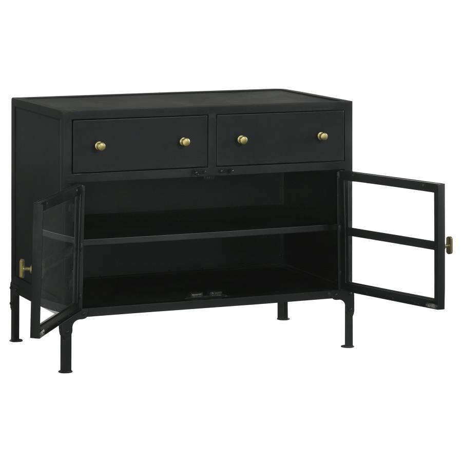 Sadler - 2-Drawer Metal Accent Storage Cabinet - Matte Black