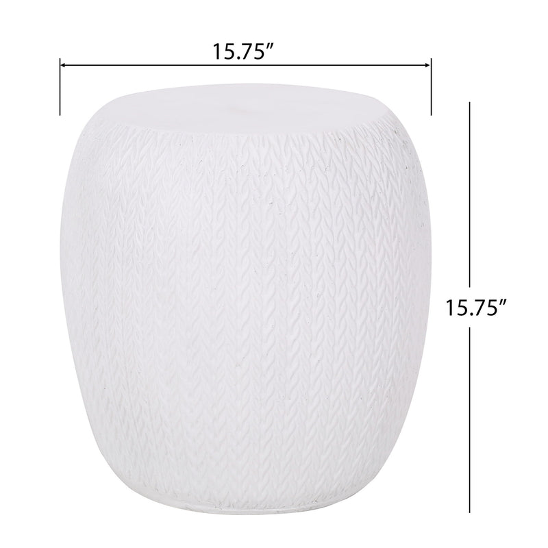 Outdoor Lightweight, Concrete Side Table - Antique White