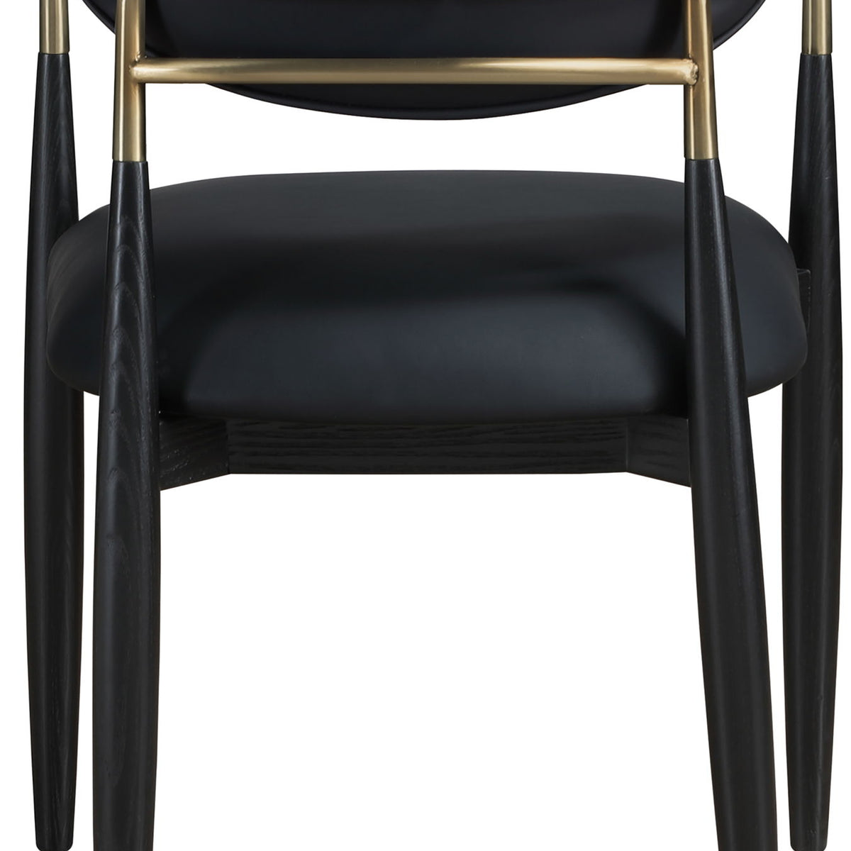 Riccio - Faux Leather Dining Arm Chair (Set of 2) - Black And Gold Frame