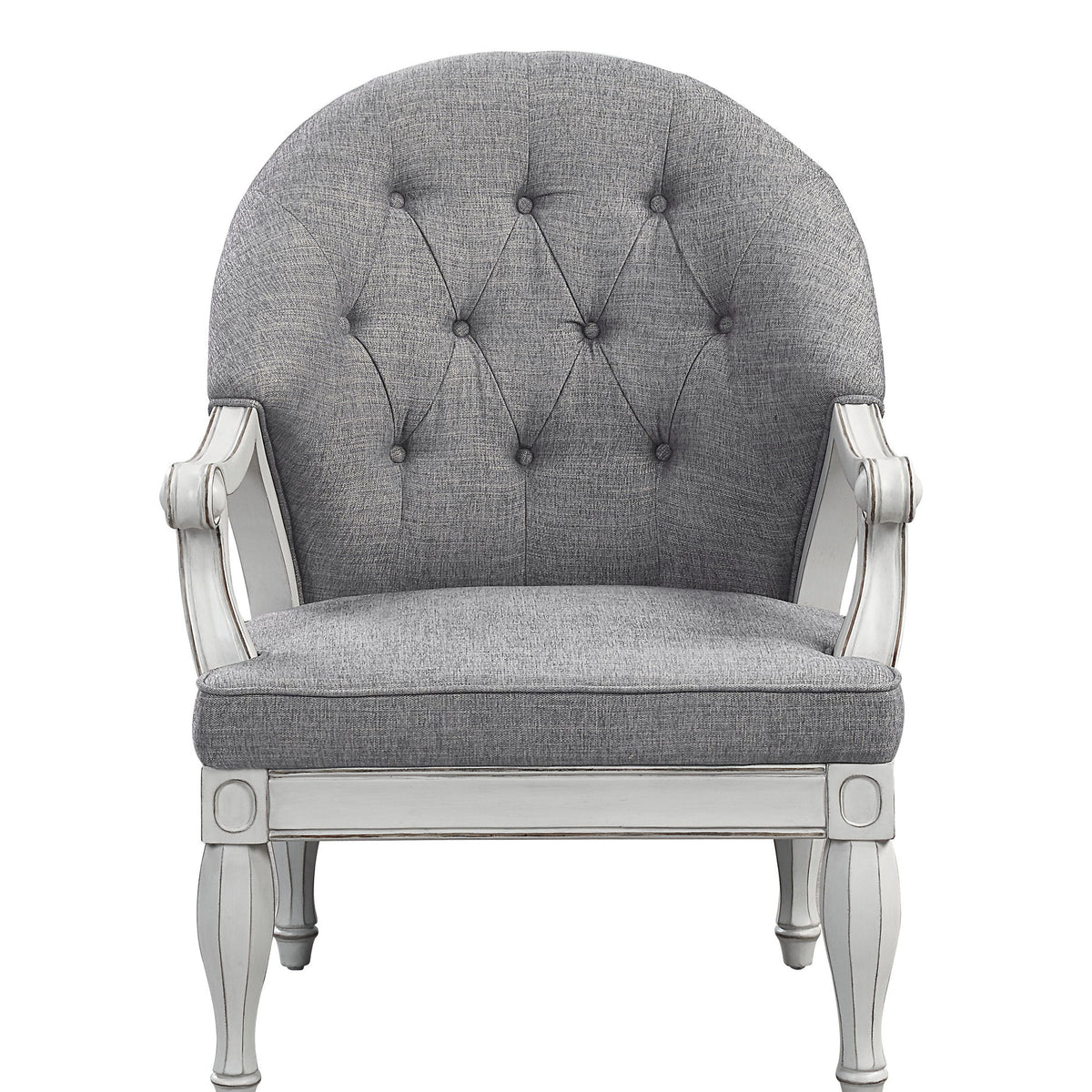 Florian - Antique Chair - Gray / White