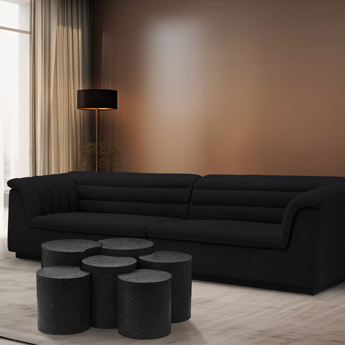 Dimple - 20" 6 Piece Modular Coffee Table - Terazzo Finish