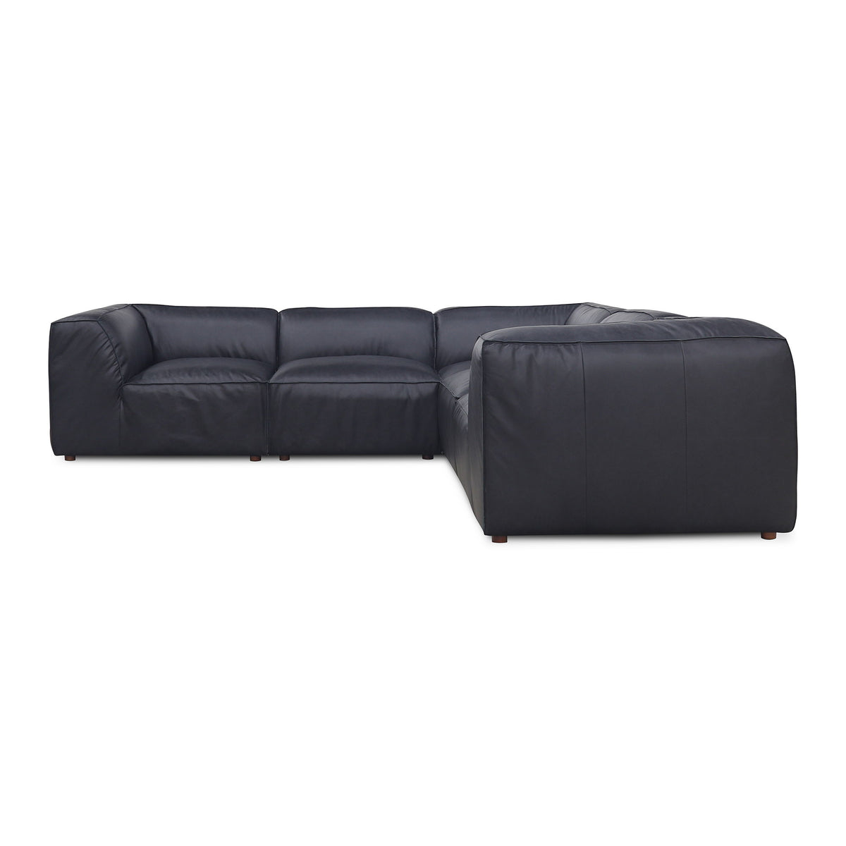Form - Classic L Modular Leather Sectional - Vantage Black