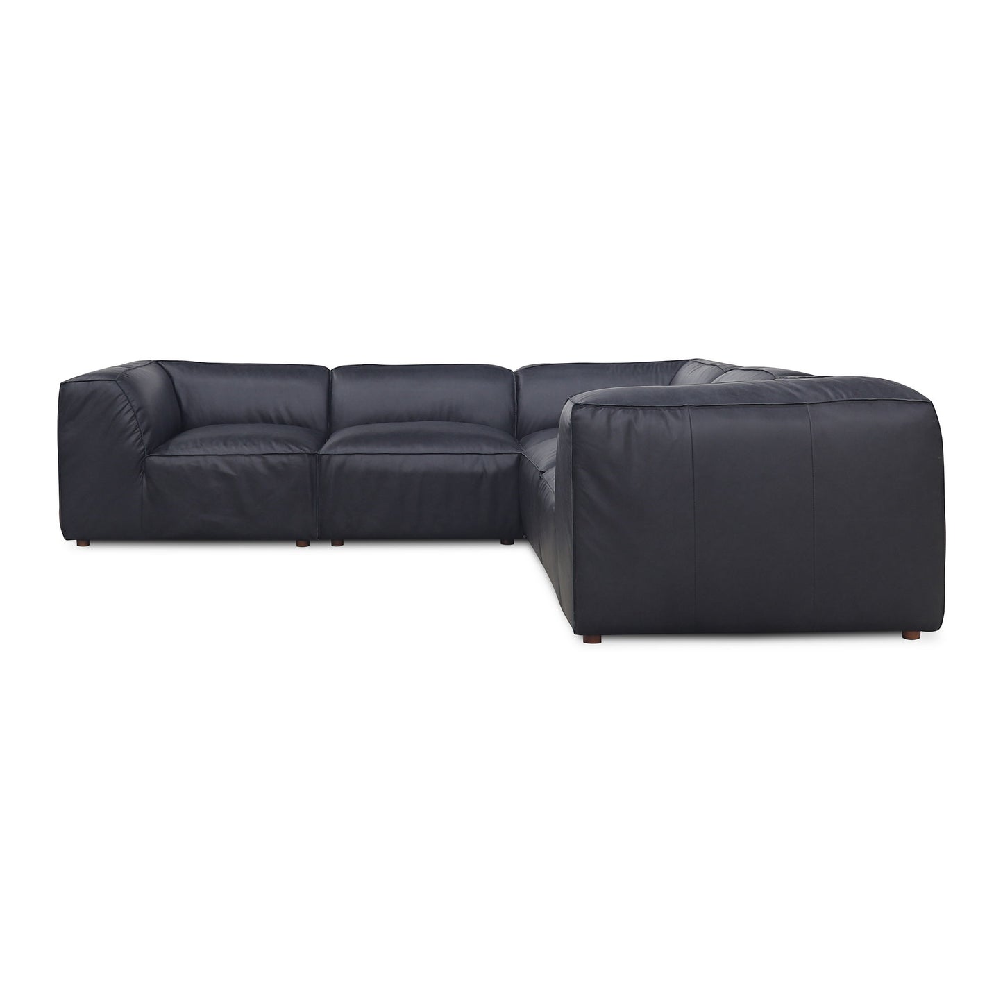 Form - Classic L Modular Leather Sectional - Vantage Black