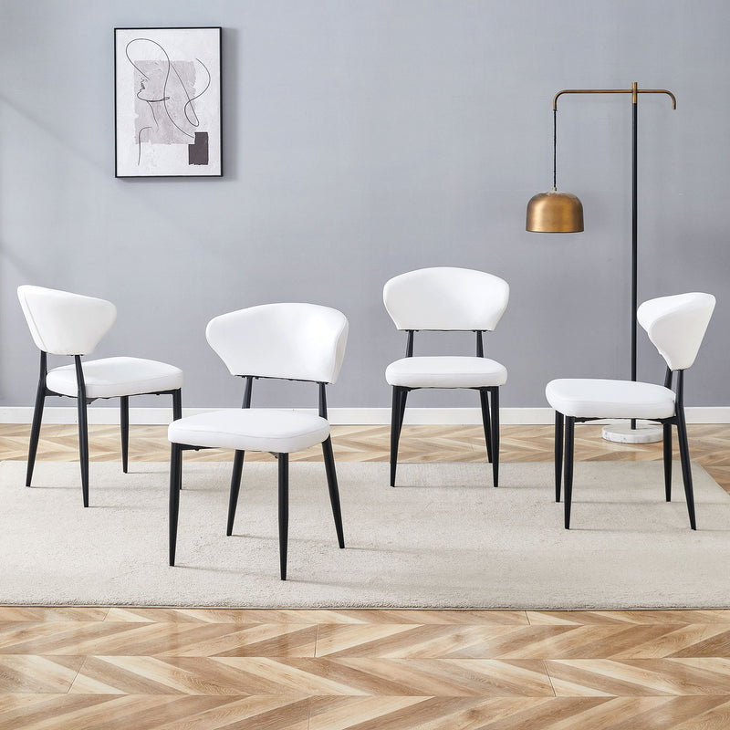 Minimalist Ergonomic Dining Chair With Curved Backres (Set of 4)
