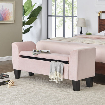 Mila - Velvet Ottoman Bench With Storage