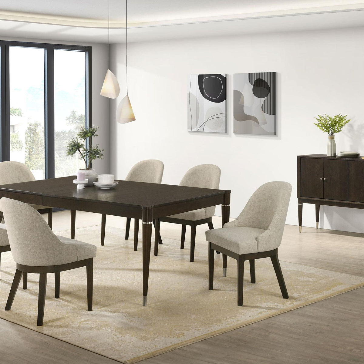 Reseda 8-piece Dining Set With Sideboard Ash Brown