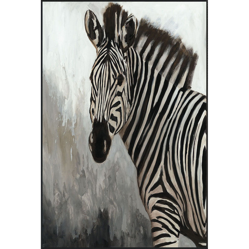 Zebra - 48" x 72" Painting By Buddy Whitlock - Black