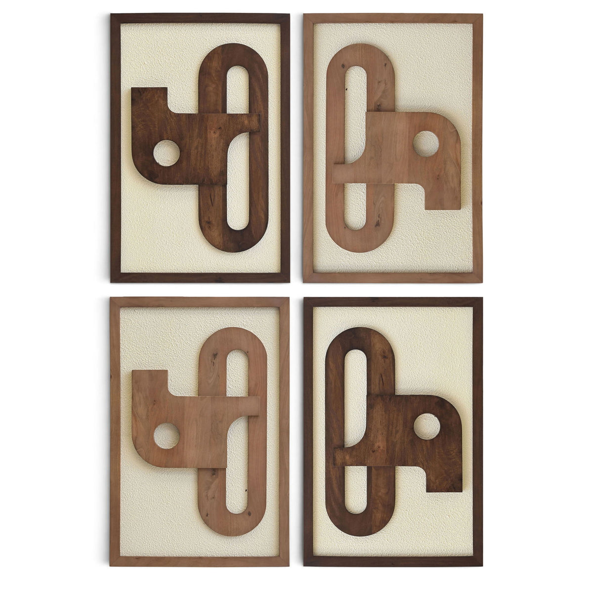 Arid - 4 Piece Two-Color Wall Art - Natural