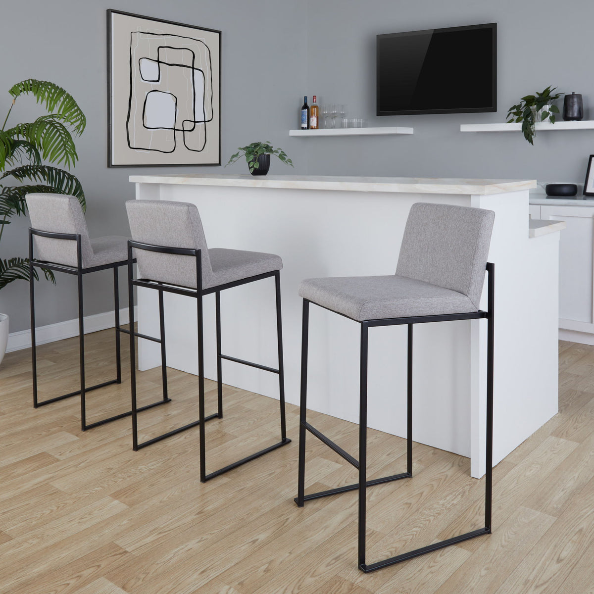 Fuji - Contemporary High Back Barstool Elegant Design