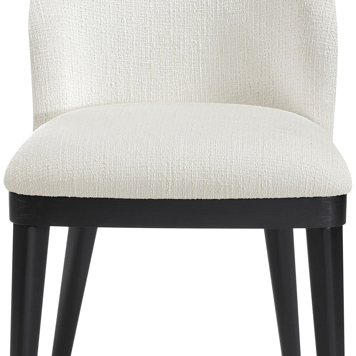 Valeo - Linen Textured Fabric Upholstered Dining Chair (Set of 2) - Painted Black Base