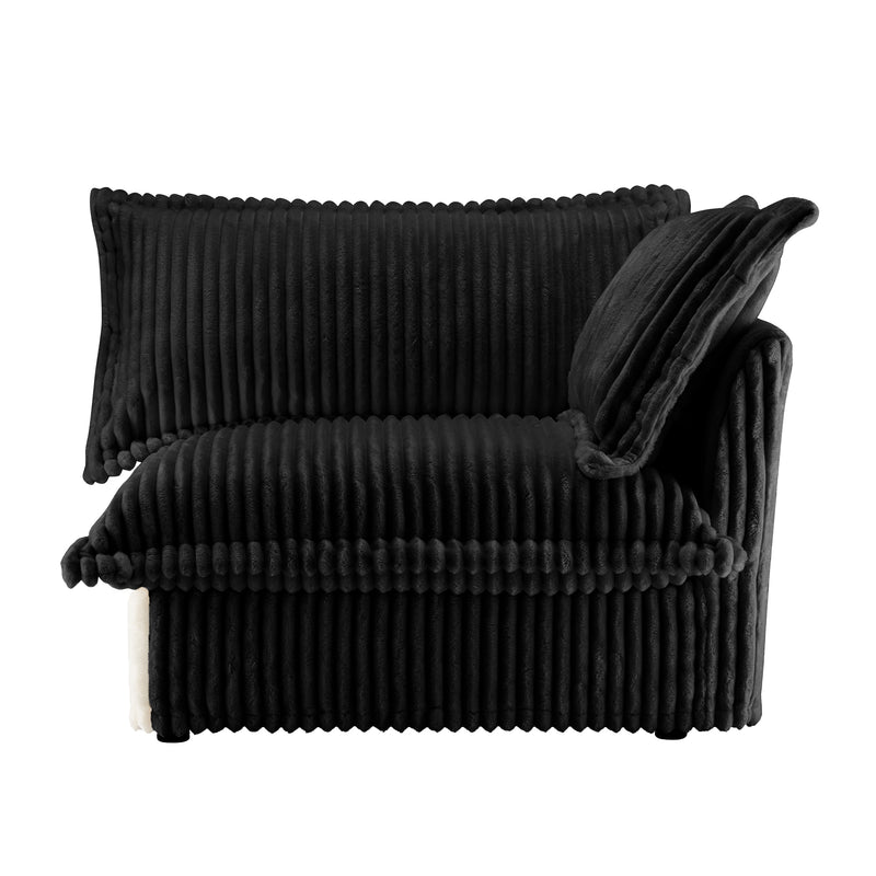 Koala Right-Facing Sofa with Pillow - Black