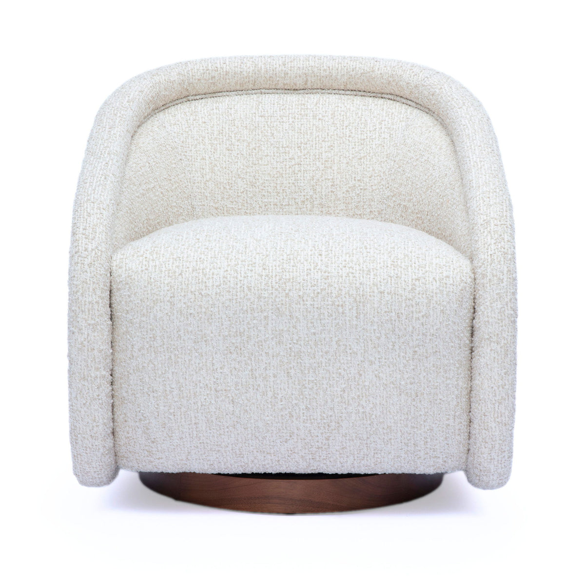 Clarke - Heavy Performance Boucle Swivel Accent Chair - Cream