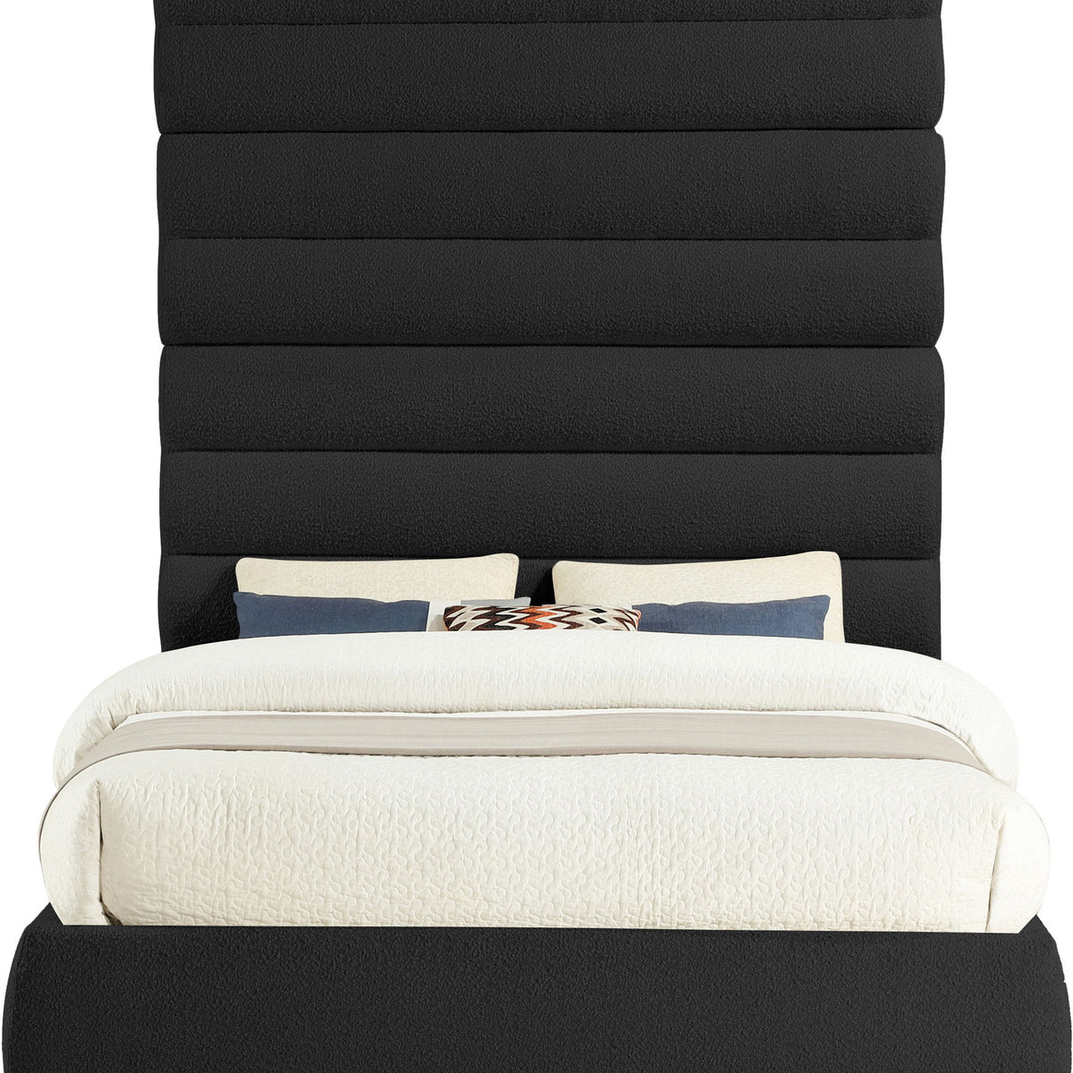 Adam - Boucle Fabric Bed With 89" Headboard
