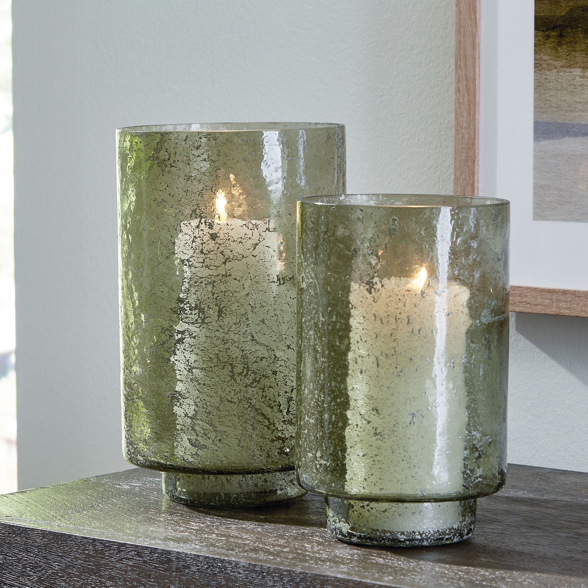 Clarkton - Candle Holder Set (Set of 2) - Green