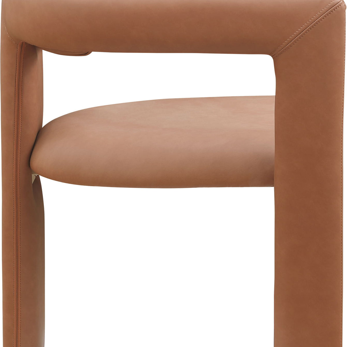 Brenda - Faux Leather Dining Chair (Set of 2) - Cognac