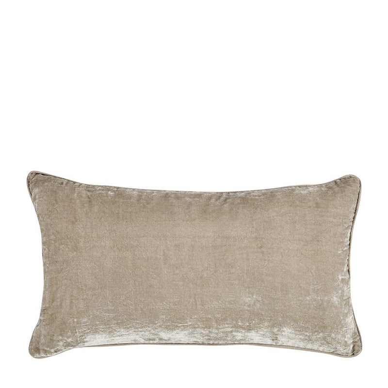 Natural beige rectangular lumbar pillow with distressed whitewashed pattern