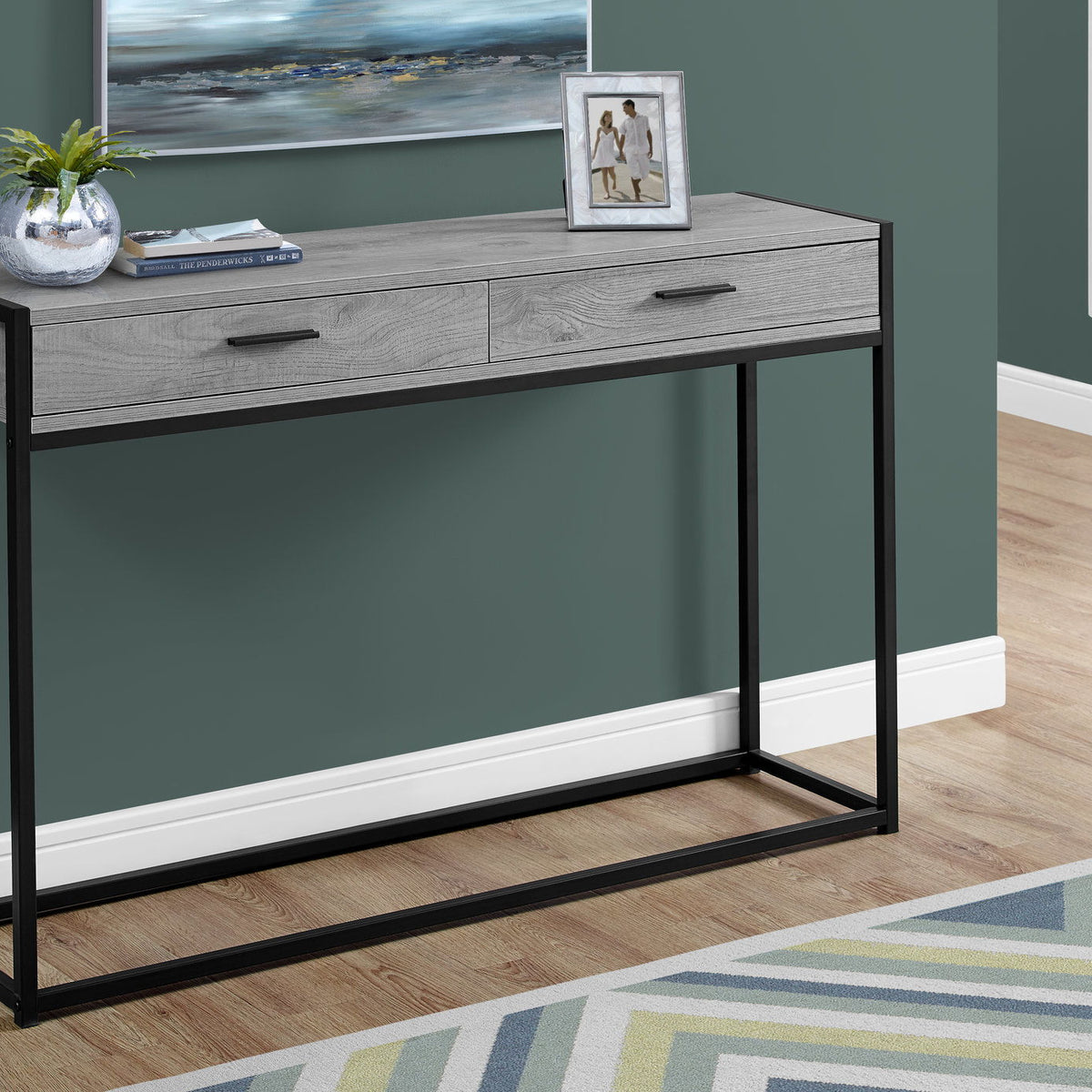 Accent Console Table For Entryway, Storage Drawers, Contemporary & Modern