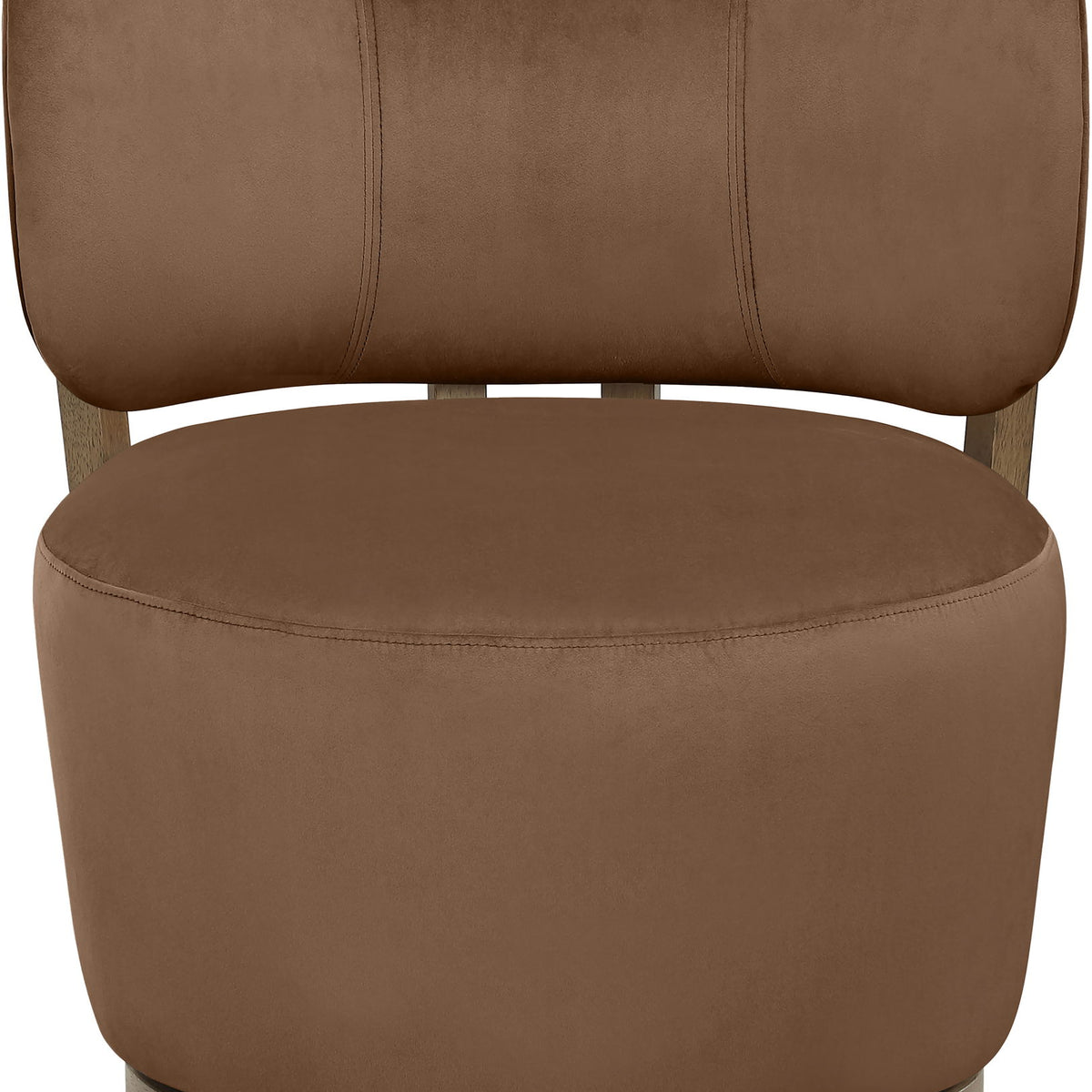 Elara - Velvet Upholstered Swivel Accent Chair - Stained Brown