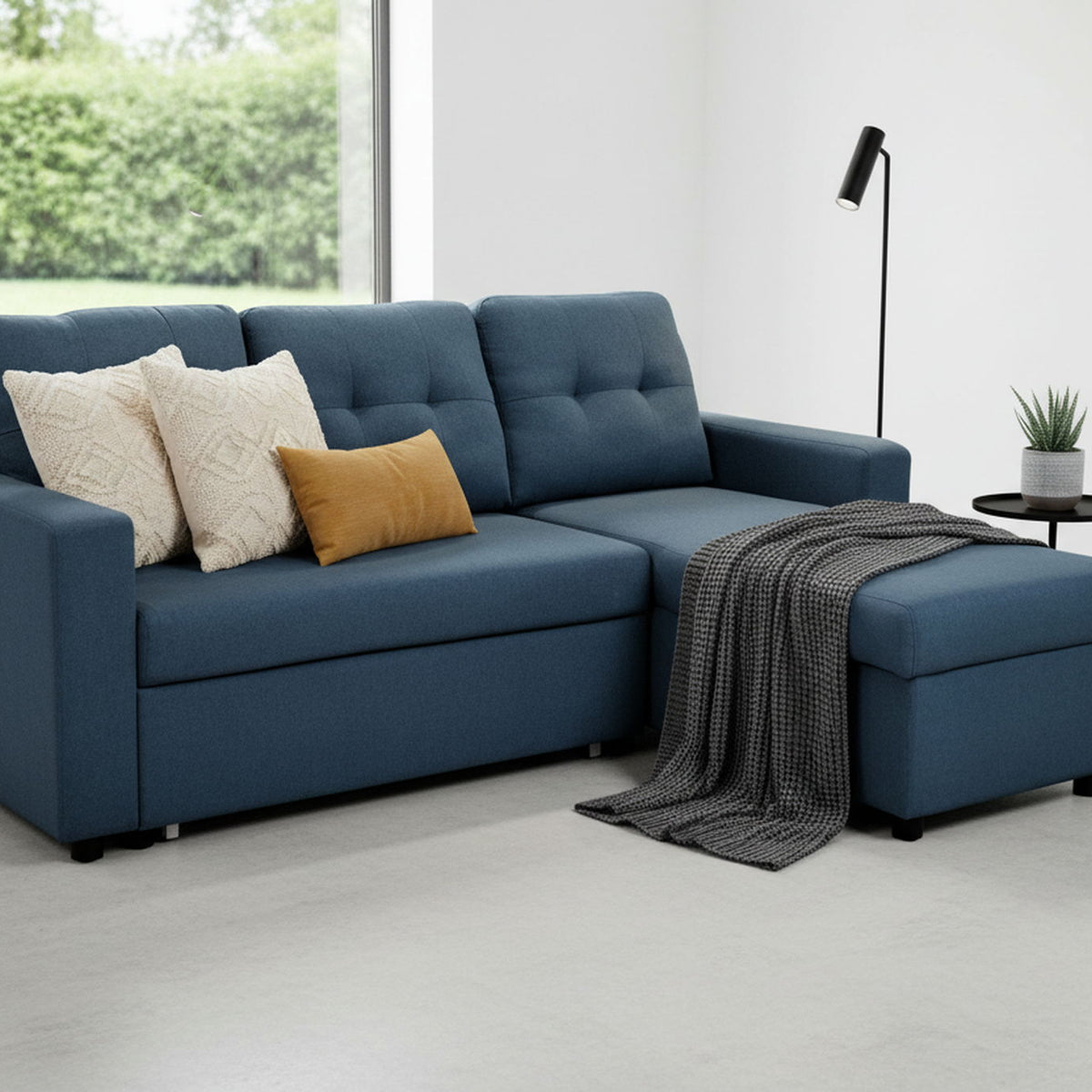 Convertible L Shaped Sectional Sleeper Sofa Bed, Saving Pull Out Couch
