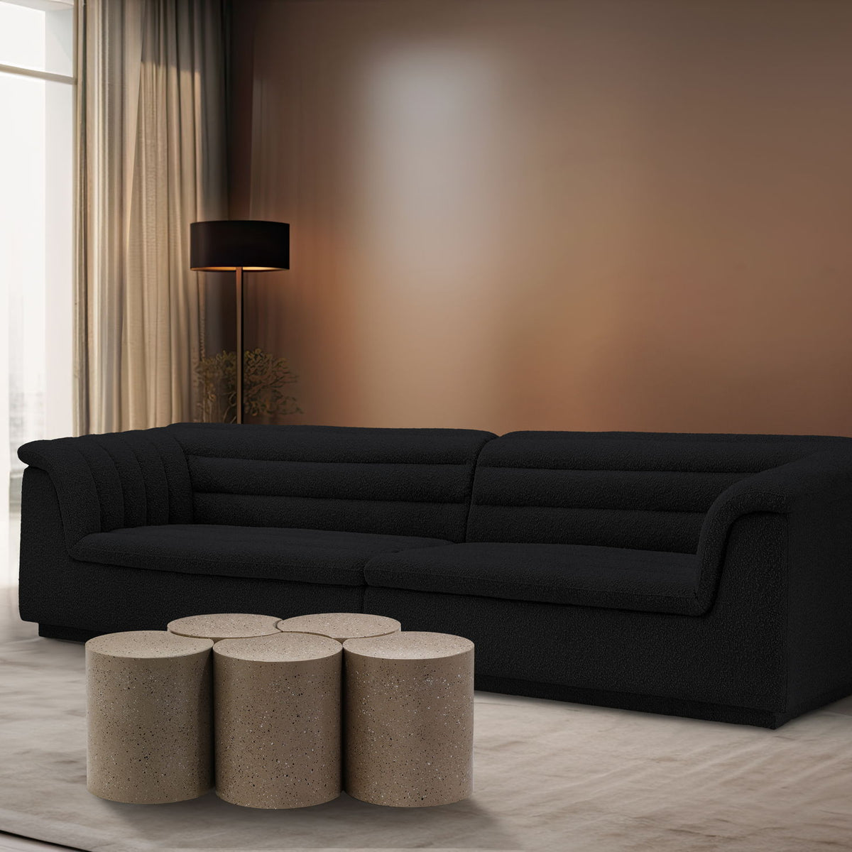 Dimple - 5 Piece Modular Coffee Table - Terazzo Finish