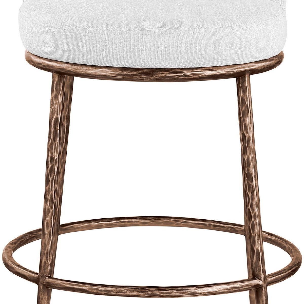 Ferro - Upholstered Counter Stool With Brushed Bronze Base