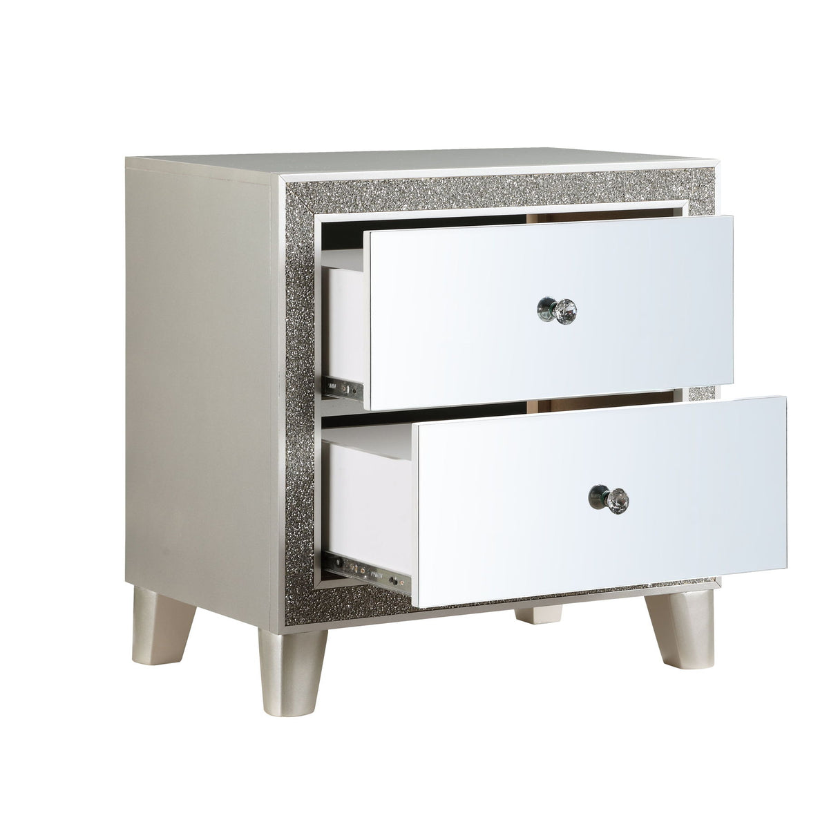 Sliverfluff - Mirrored Nightstand - Champagne