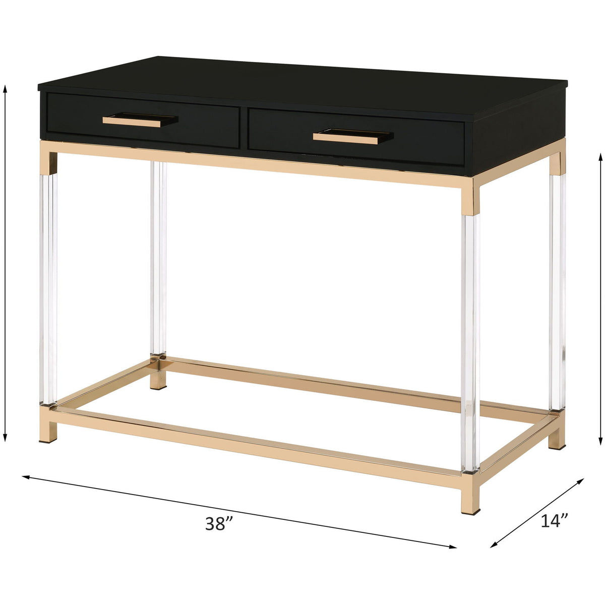 Adiel - Sofa Table - Black / Gold