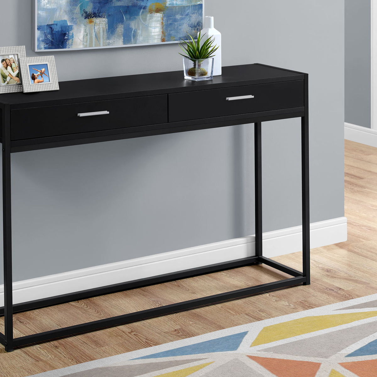 Accent Console Table For Entryway, Storage Drawers, Contemporary & Modern