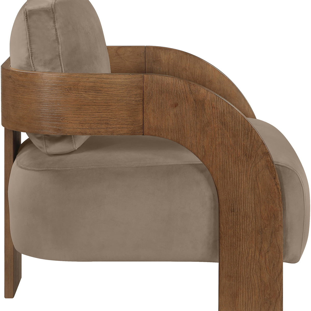 Cedra - Velvet Performance Fabric Upholstered Accent Chair - Brown Frame
