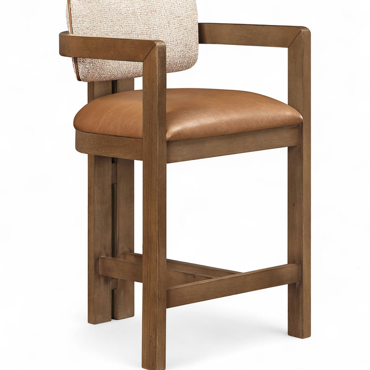 Ravina - Upholstered Counter Stool With Stained Brown Base