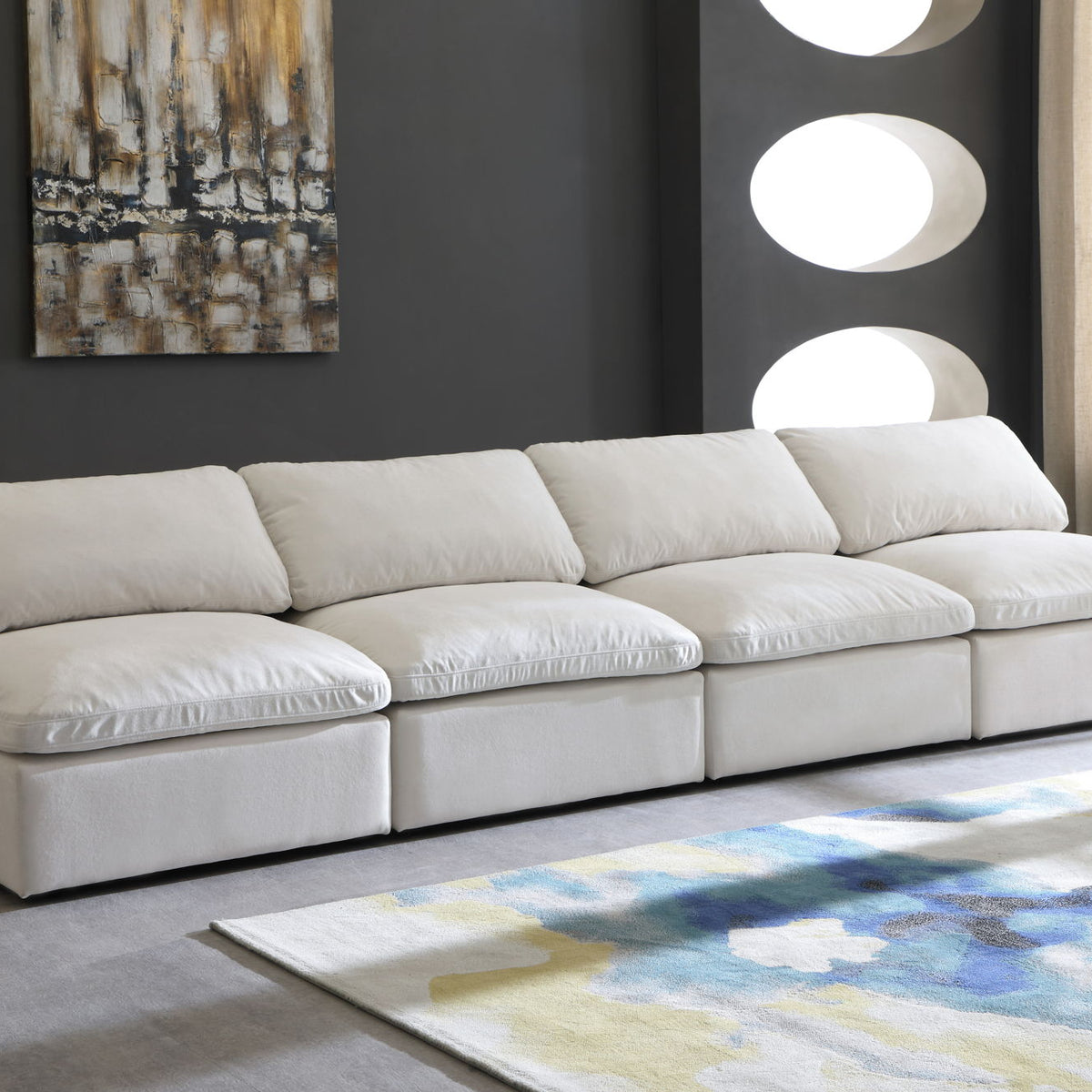 Plush - Modular Armless 4 Seat Sofa