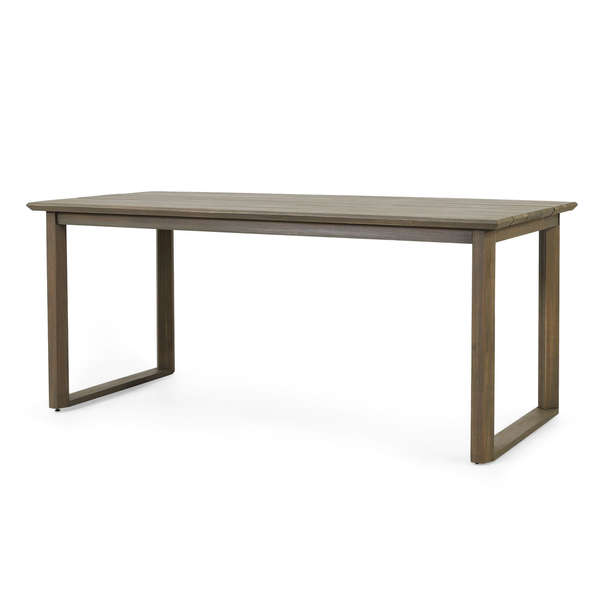 Rustic Nash Dining Table With Slat Design - Gray