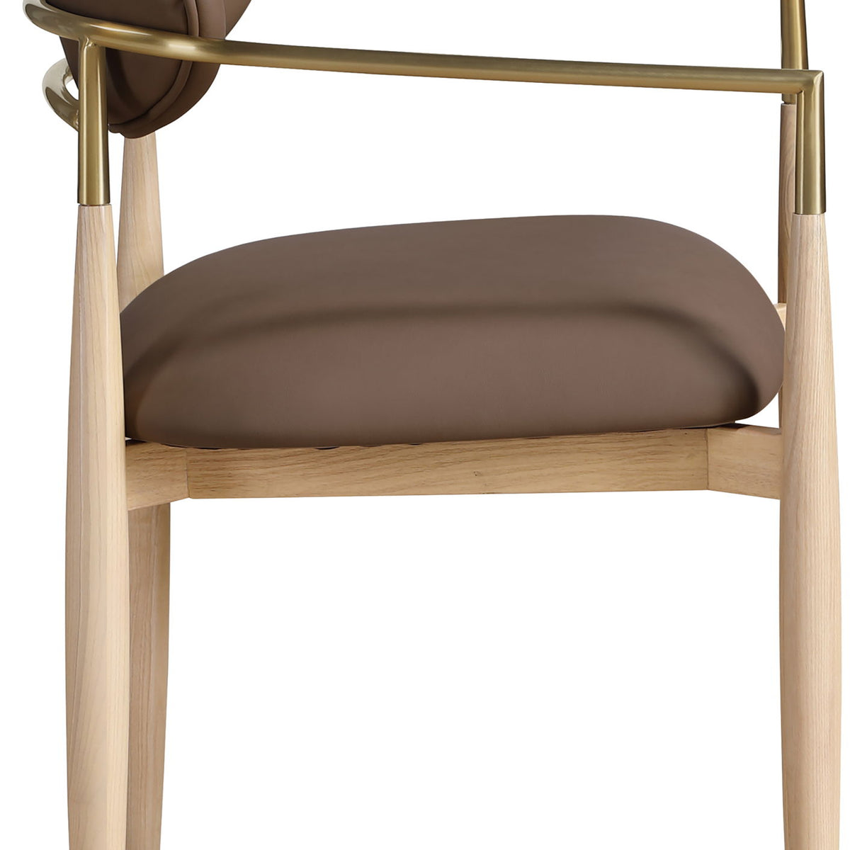 Riccio - Dining Arm Chair (Set of 2) - Natural And Gold Frame