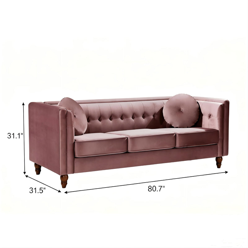 Chesterfield Sofa With Square Arms For Living Room
