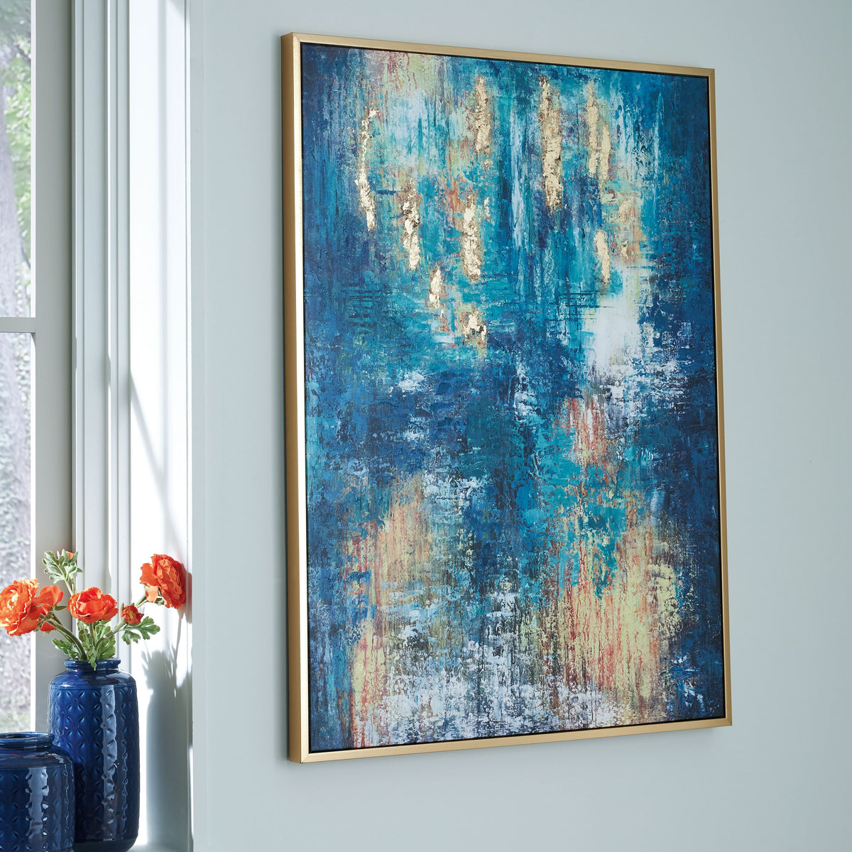 Scarlite - Teal / Gold Finish - Wall Art