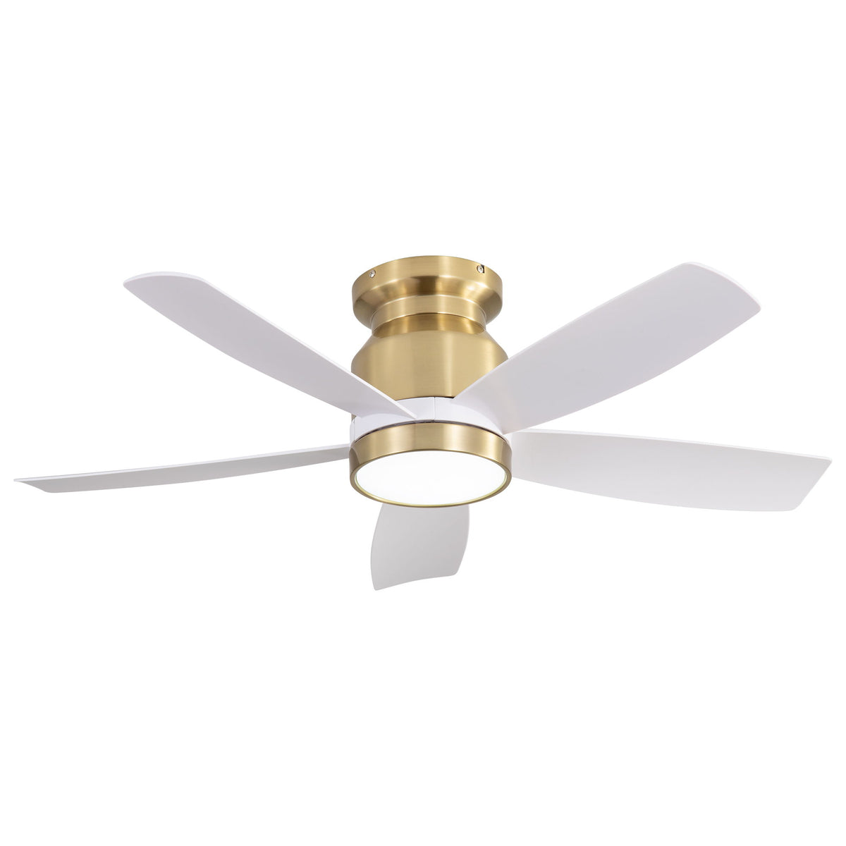 Flush Mount Ceiling Fan With LED Light 22W And Remote Control Blades / Body, DC Motor