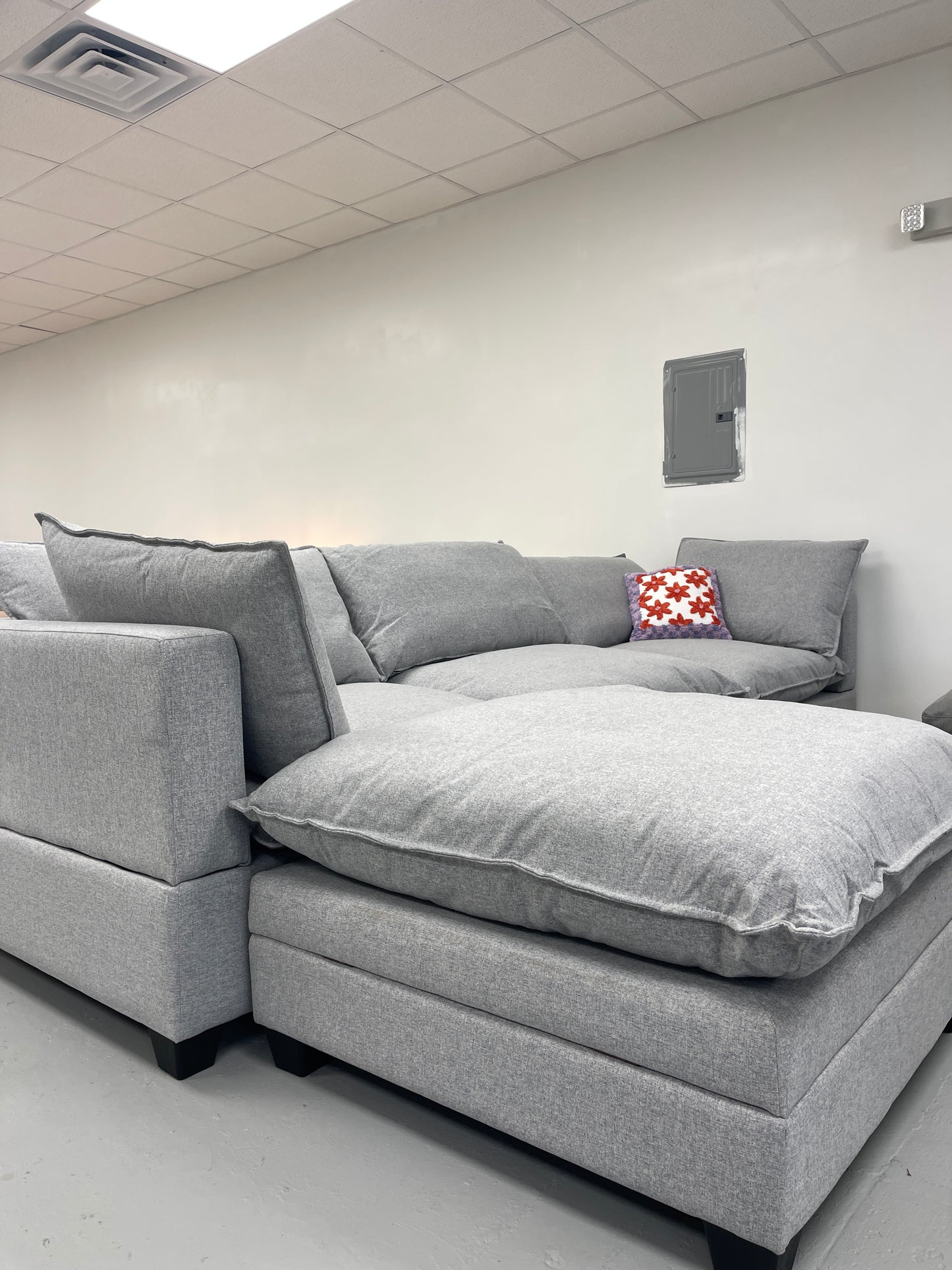 Grey 4 Piece Cloud Couch Sectional