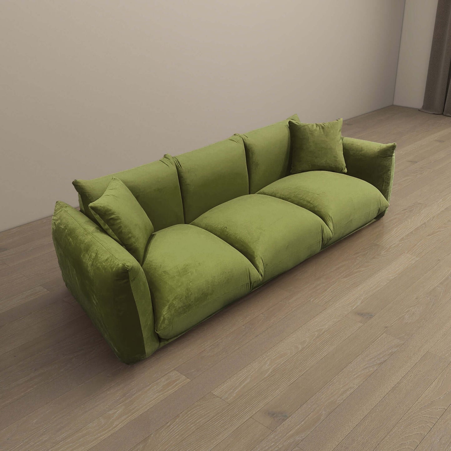 Ashcroft Furniture Arlo Olive Green Velvet Sofa