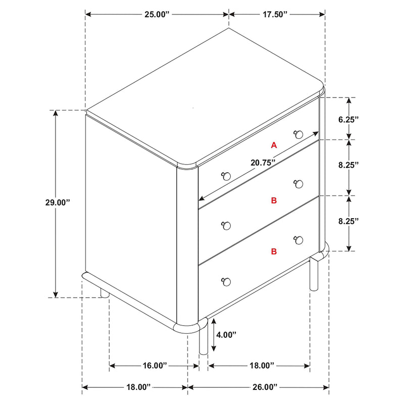 Arini Sand Wash Nightstand