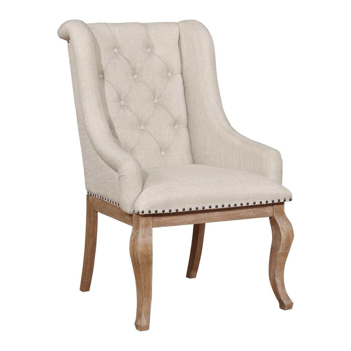 Brockway Cream & Barley Brown Arm Chairs (Set of 2)