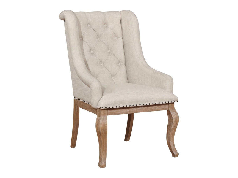 Brockway Cream & Barley Brown Arm Chairs (Set of 2)