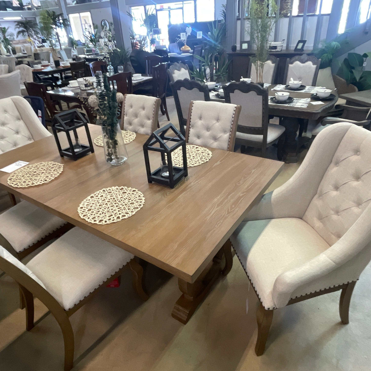 Brockway Cream & Barley Brown Arm Chairs (Set of 2)