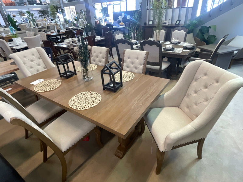 Brockway Cream & Barley Brown Arm Chairs (Set of 2)